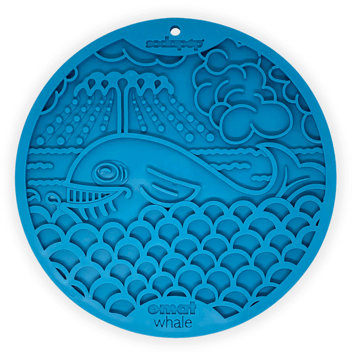 eMat Enrichment Lick Mat with Suction Cups - Whale Edition