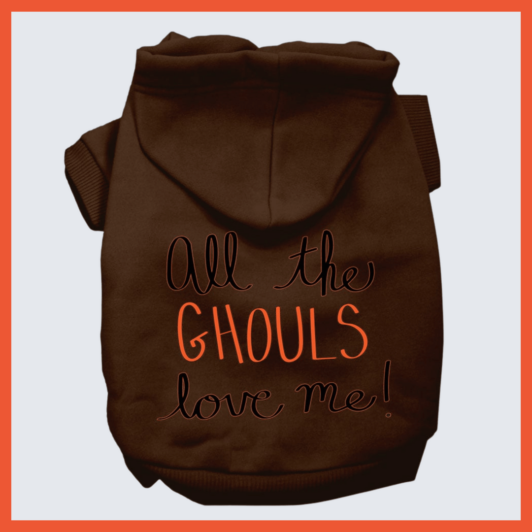 Halloween Collection - USA Printed Pet Hoodie - Ghouls Love Me - Assorted Colors