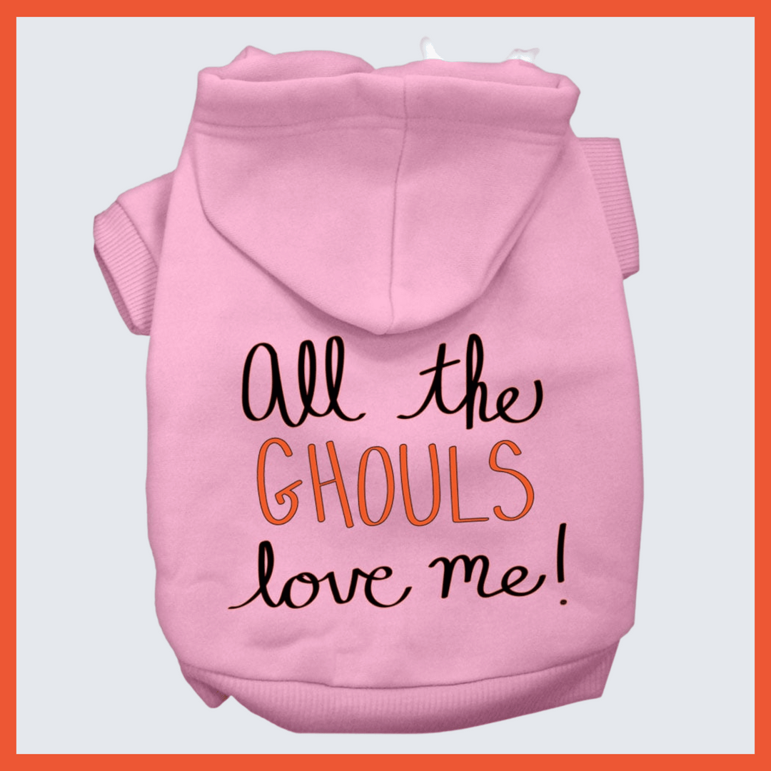 Halloween Collection - USA Printed Pet Hoodie - Ghouls Love Me - Assorted Colors