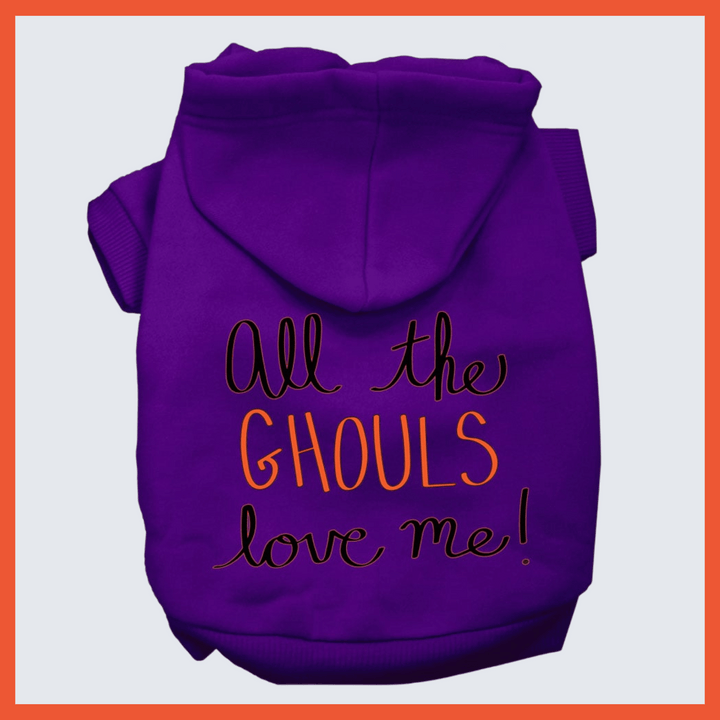 Halloween Collection - USA Printed Pet Hoodie - Ghouls Love Me - Assorted Colors