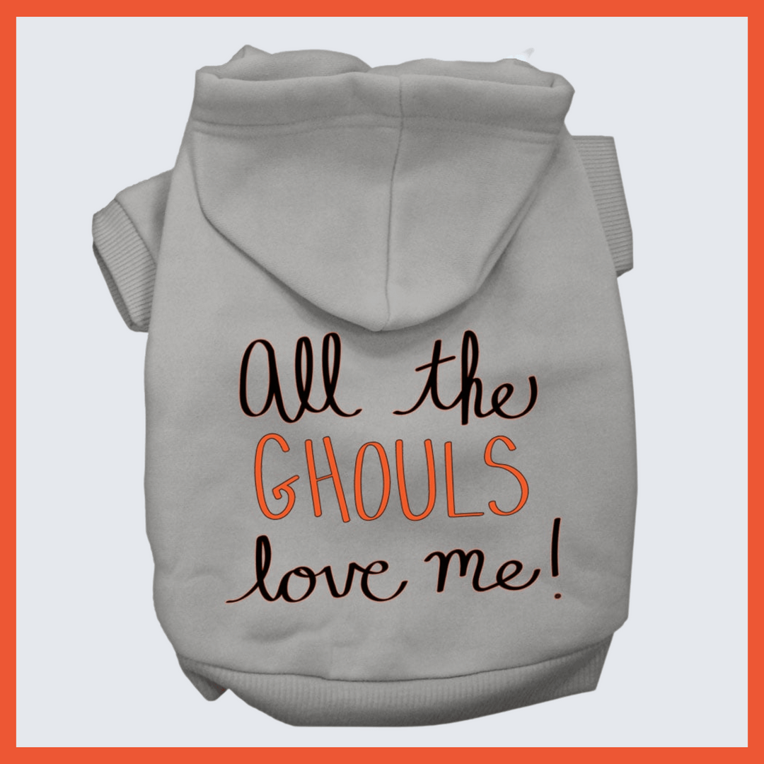 Halloween Collection - USA Printed Pet Hoodie - Ghouls Love Me - Assorted Colors