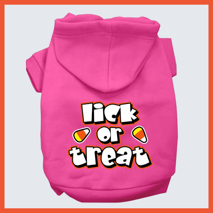 Halloween Collection - USA Printed Pet Hoodie - Lick or Treat - Assorted Colors
