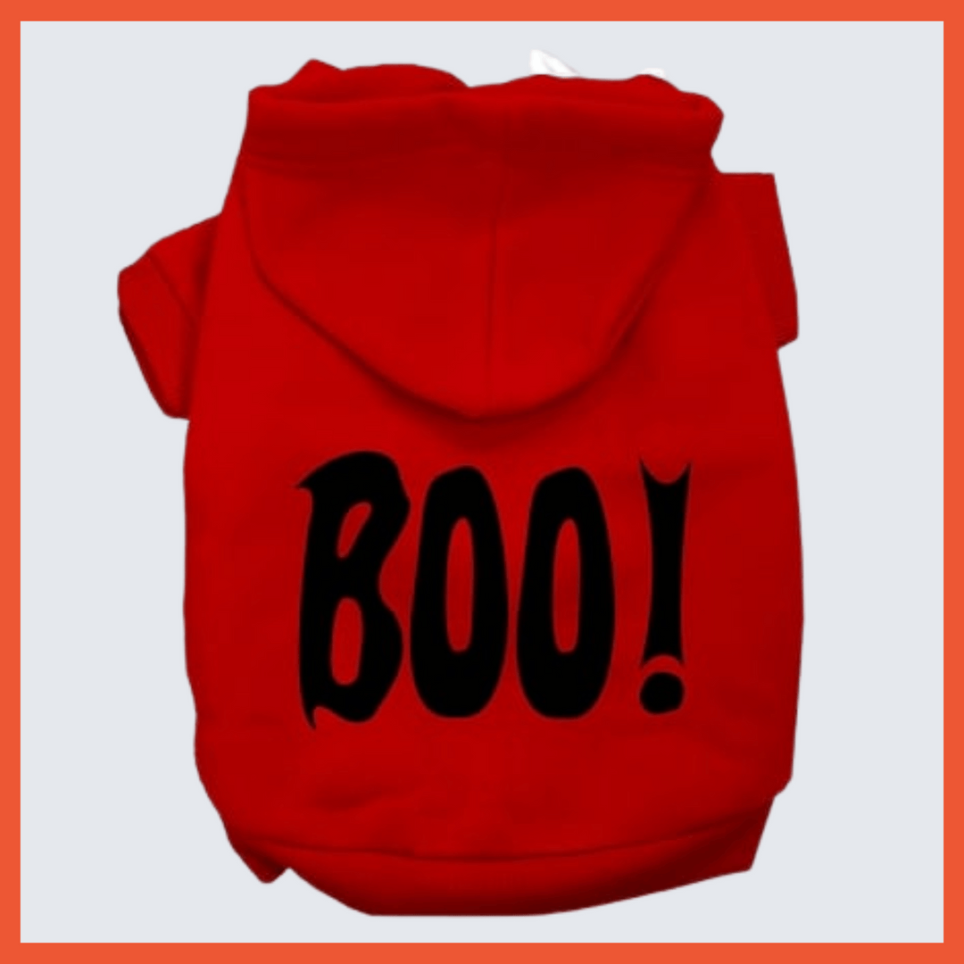 Halloween Collection - USA Printed Pet Hoodie - Boo! - Assorted Colors