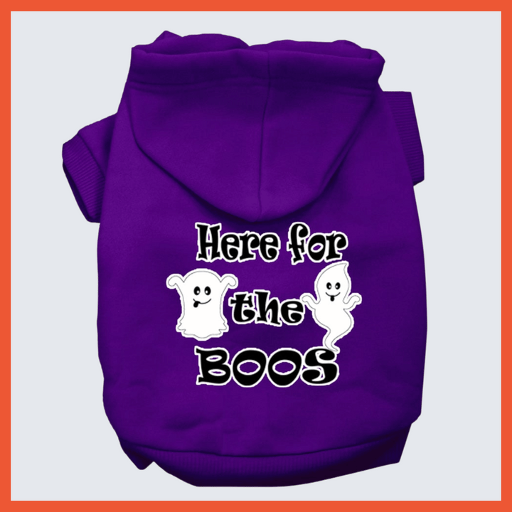 Halloween Collection - USA Printed Pet Hoodie - Here for the Boos - Assorted Colors