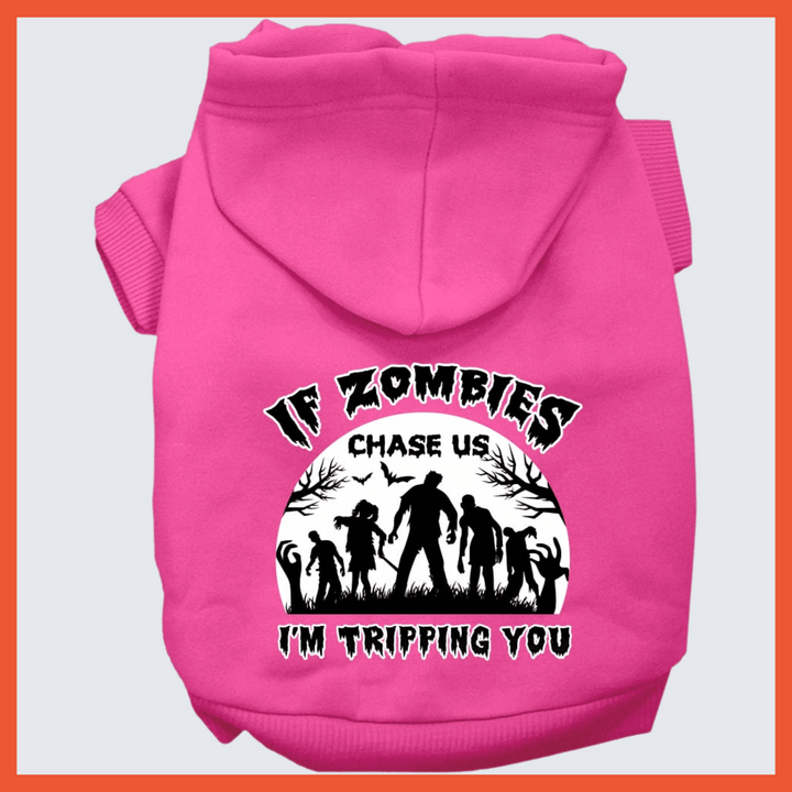 Halloween Collection - USA Printed Pet Hoodie - Zombie Chase- Assorted Colors