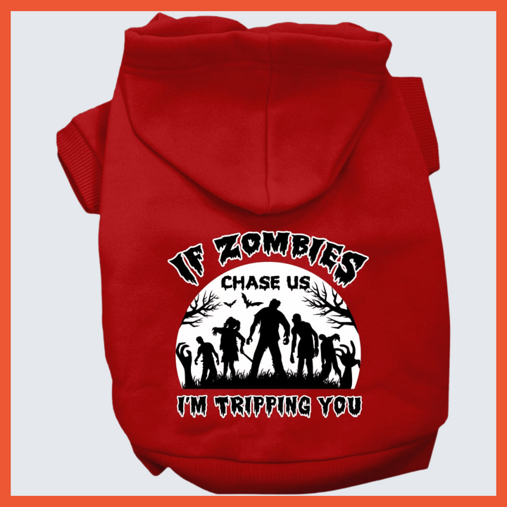 Halloween Collection - USA Printed Pet Hoodie - Zombie Chase- Assorted Colors