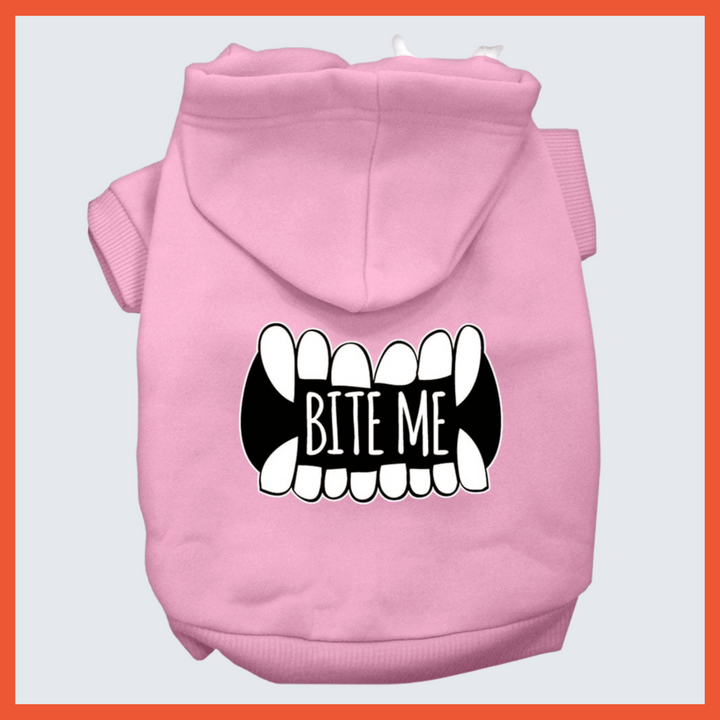 Halloween Collection - USA Printed Pet Hoodie - Bite Me - Assorted Colors
