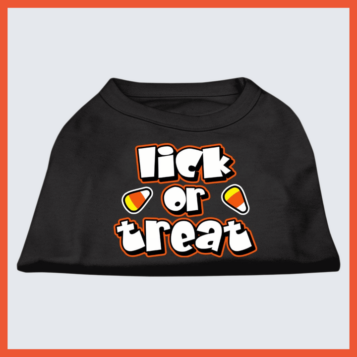 Halloween Collection - USA Printed Pet T-Shirt - Lick or Treat - Assorted Colors