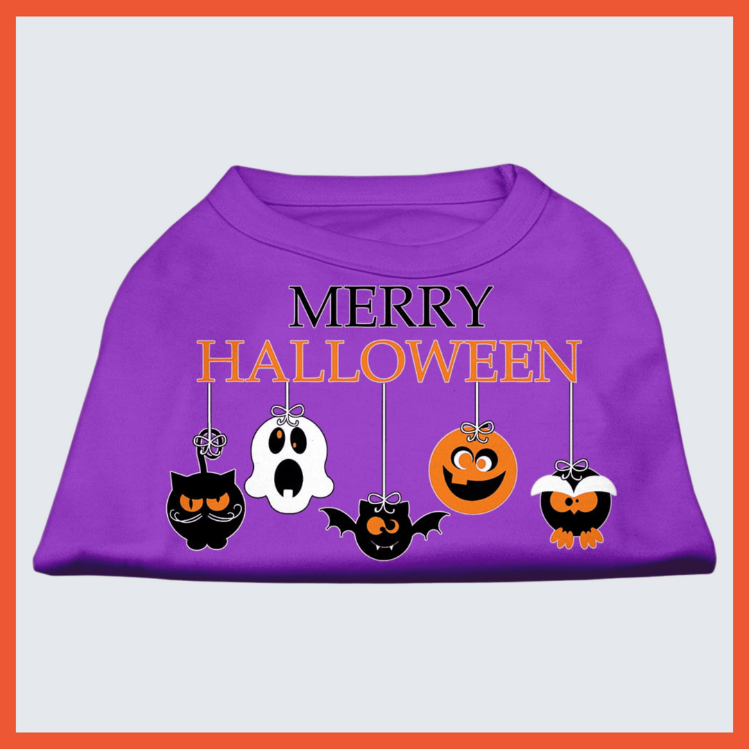 Halloween Collection - USA Printed Pet T-Shirt - Happy Halloween - Assorted Colors