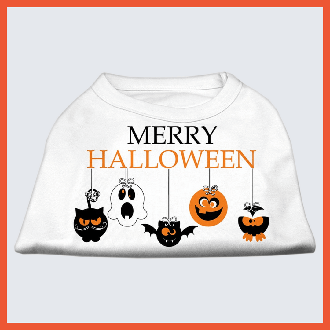 Halloween Collection - USA Printed Pet T-Shirt - Happy Halloween - Assorted Colors