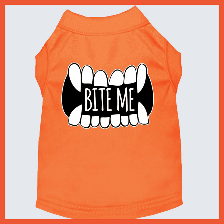 Halloween Collection - USA Printed Pet T-Shirt - Bite Me - Assorted Colors