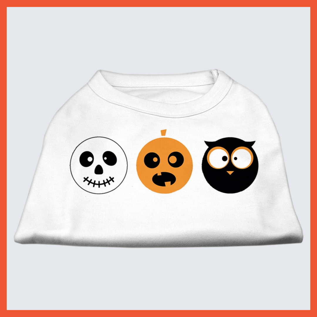 Halloween Collection - USA Printed Pet T-Shirt - Spooky Trio - Assorted Colors