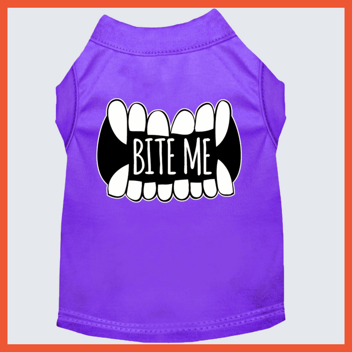 Halloween Collection - USA Printed Pet T-Shirt - Bite Me - Assorted Colors