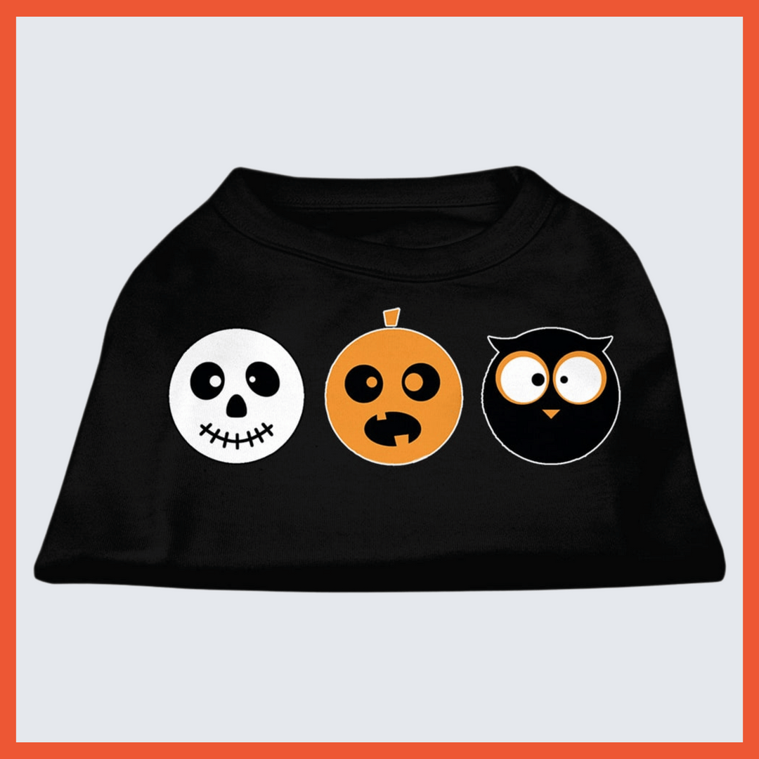 Halloween Collection - USA Printed Pet T-Shirt - Spooky Trio - Assorted Colors