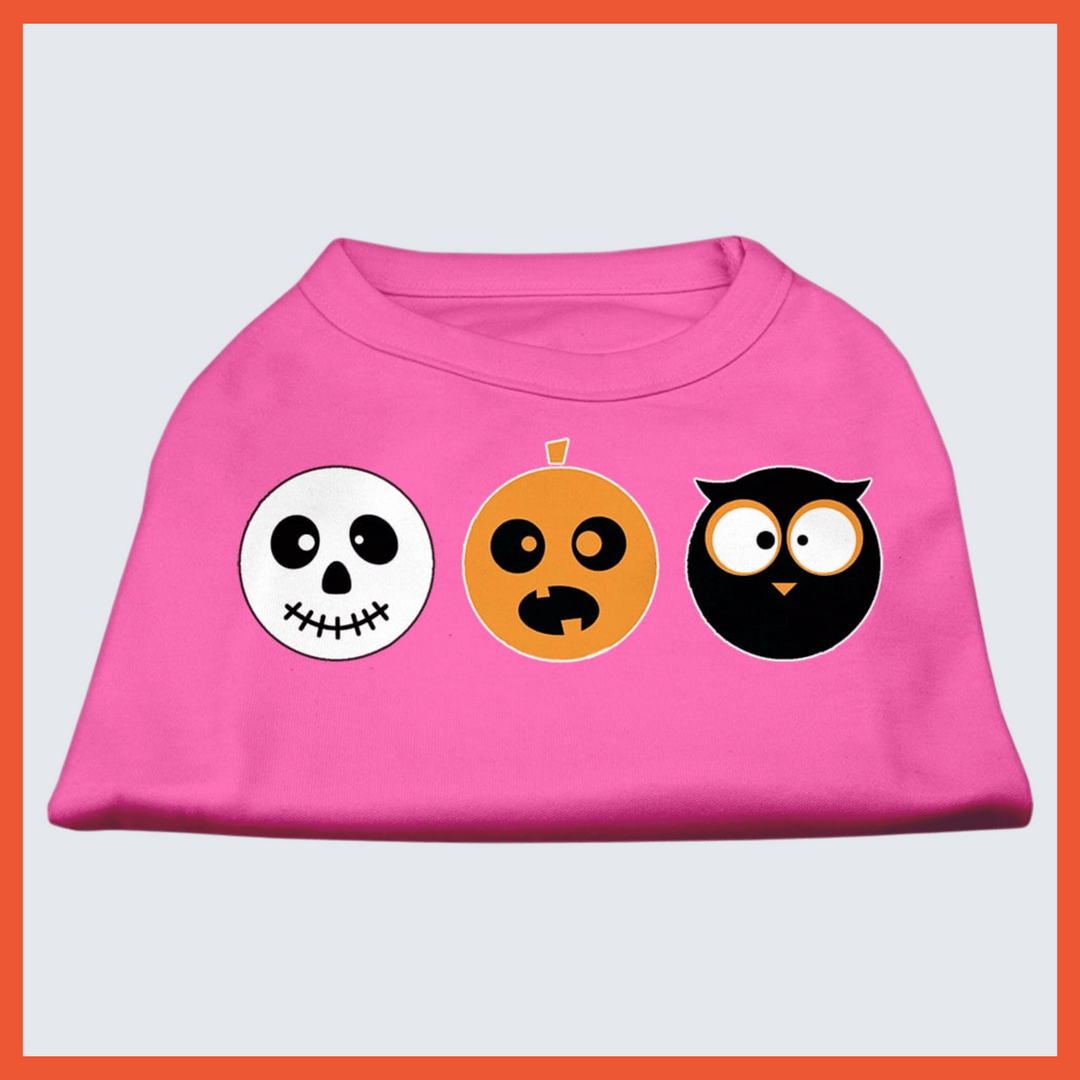 Halloween Collection - USA Printed Pet T-Shirt - Spooky Trio - Assorted Colors