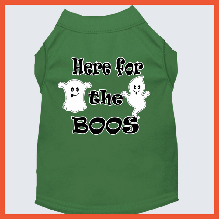 Halloween Collection - USA Printed Pet T-Shirt - Here for the Boos - Assorted Colors