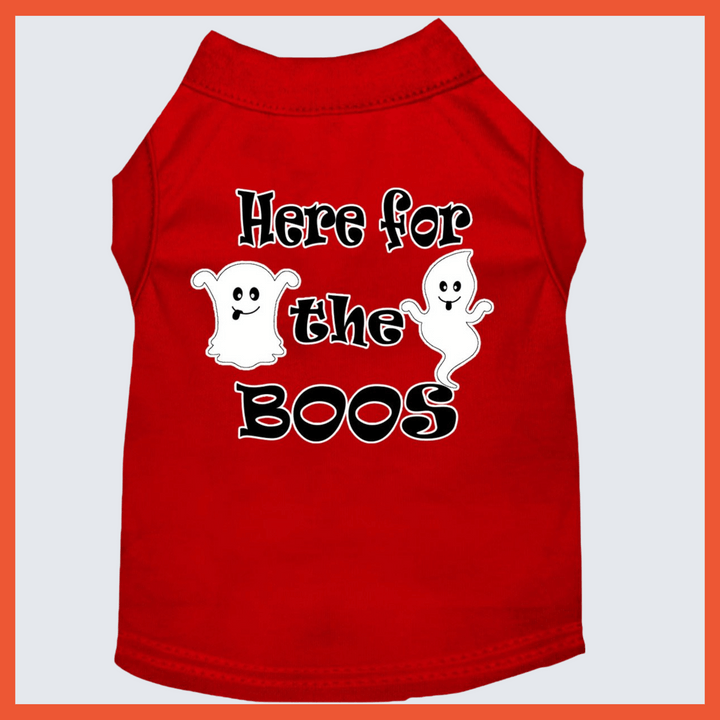 Halloween Collection - USA Printed Pet T-Shirt - Here for the Boos - Assorted Colors