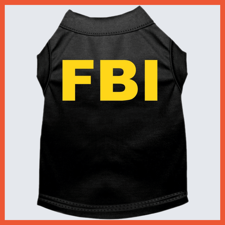 USA Printed Pet Costume T-Shirt - FBI - Assorted Colors