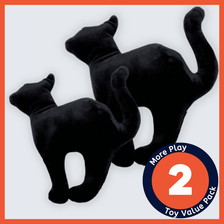 Halloween Collection - USA Made Dog Toy - Spook the Black Cat - 2 Pack