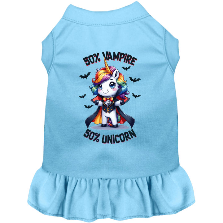 Halloween Collection - USA Printed Pet Dress - 50/50 Vampire Unicorn