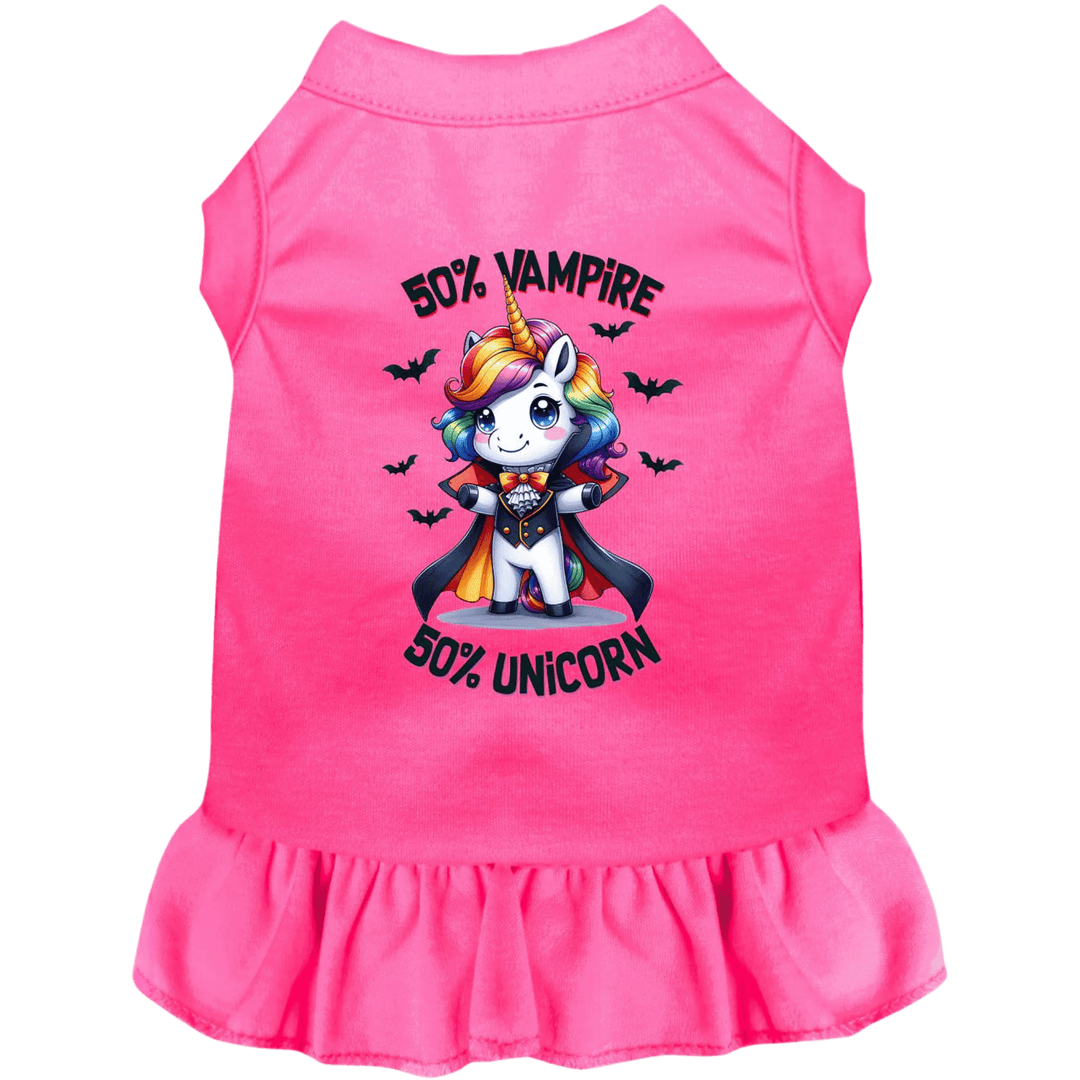 Halloween Collection - USA Printed Pet Dress - 50/50 Vampire Unicorn