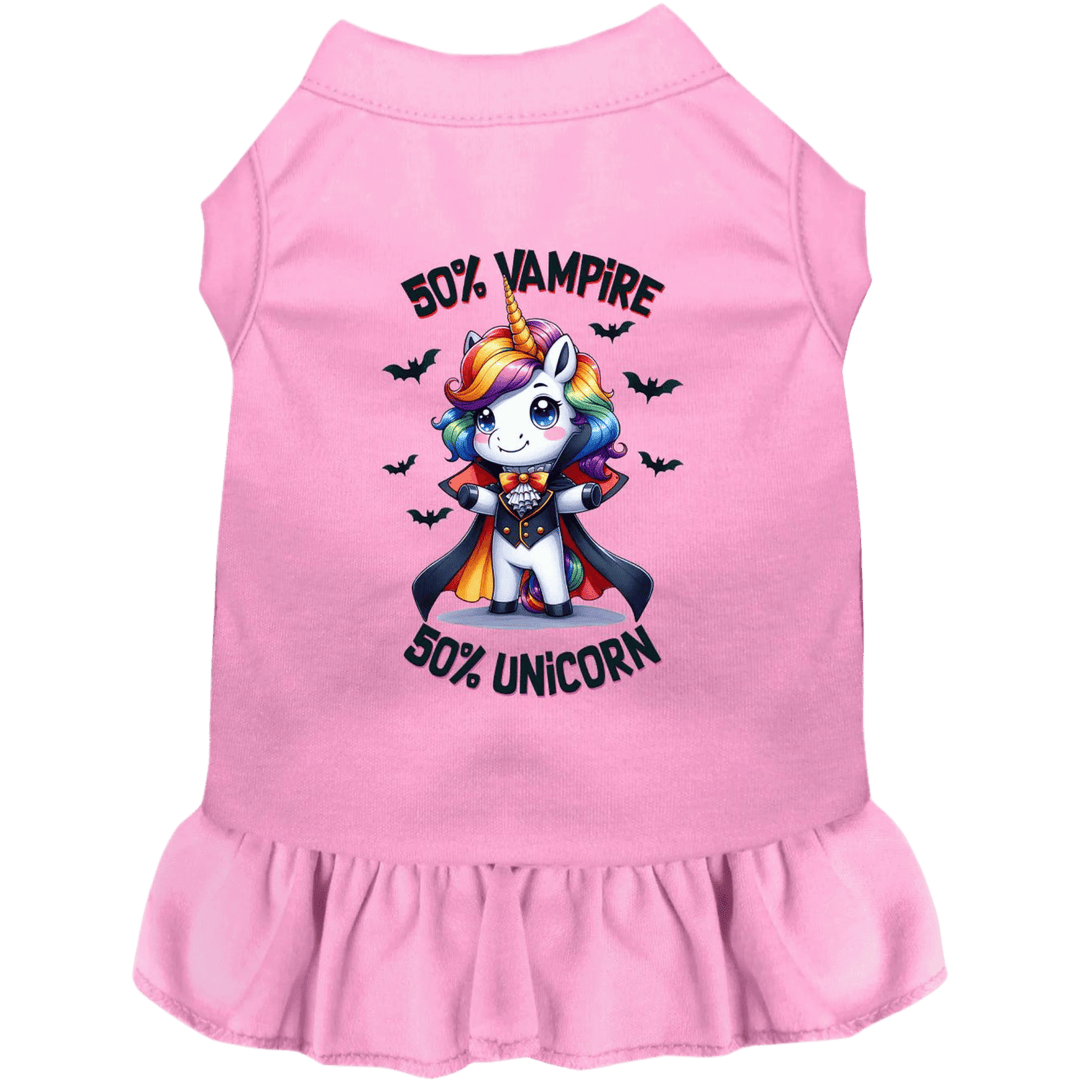 Halloween Collection - USA Printed Pet Dress - 50/50 Vampire Unicorn