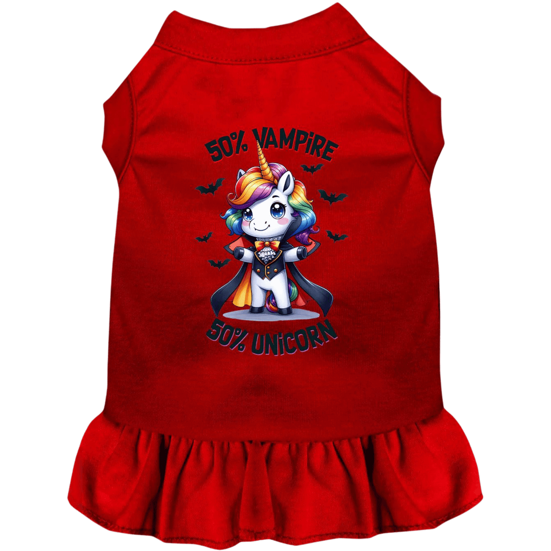 Halloween Collection - USA Printed Pet Dress - 50/50 Vampire Unicorn