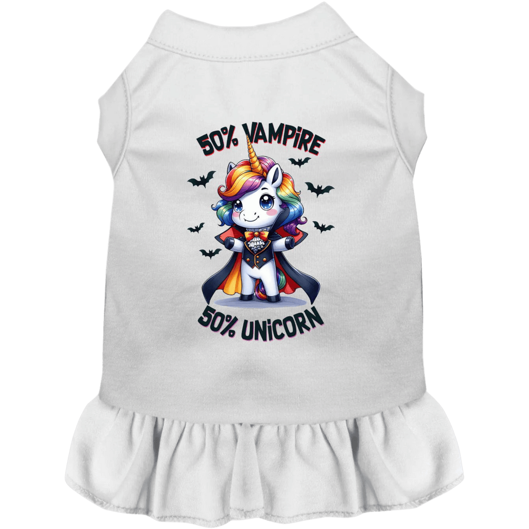 Halloween Collection - USA Printed Pet Dress - 50/50 Vampire Unicorn