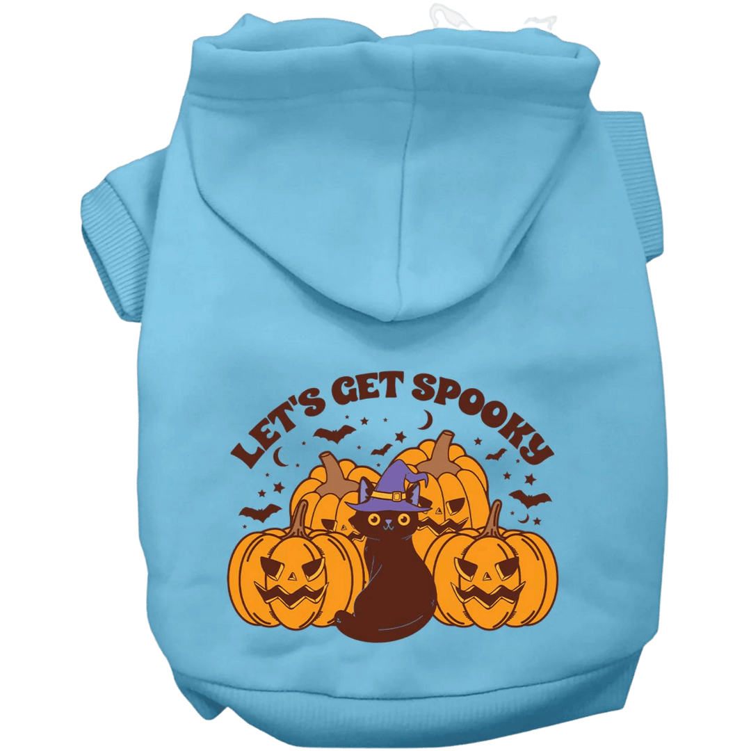 Product image, USA printed dog or cat Halloween hoodie. 