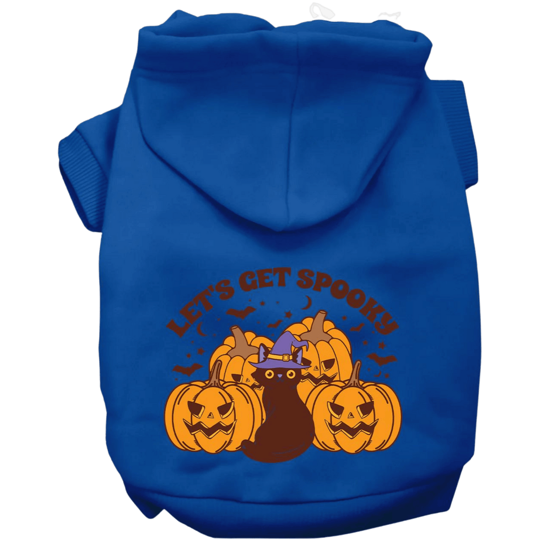 Product image, USA printed dog or cat Halloween hoodie. 