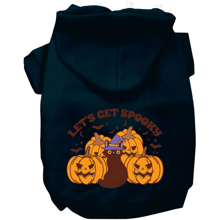 Product image, USA printed dog or cat Halloween hoodie. 