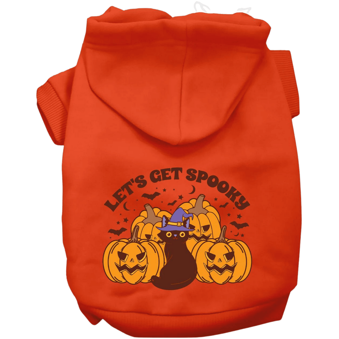 Product image, USA printed dog or cat Halloween hoodie. 