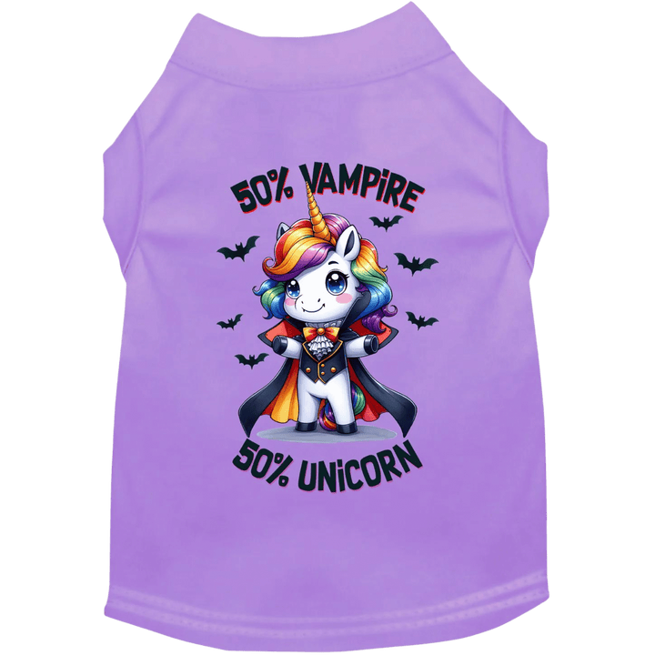 Halloween Collection - USA Printed Pet T-Shirt - 50/50 Vampire Unicorn