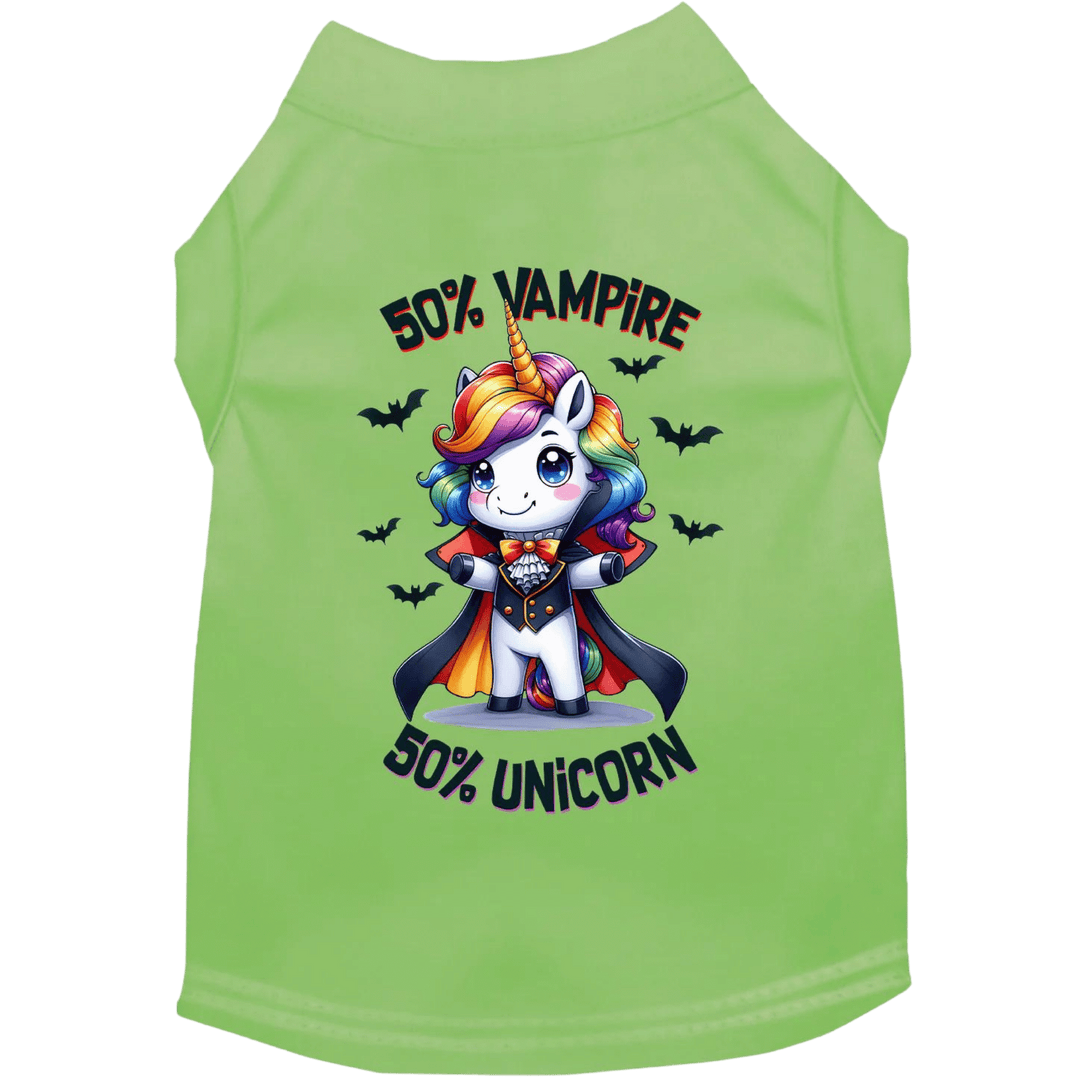 Halloween Collection - USA Printed Pet T-Shirt - 50/50 Vampire Unicorn