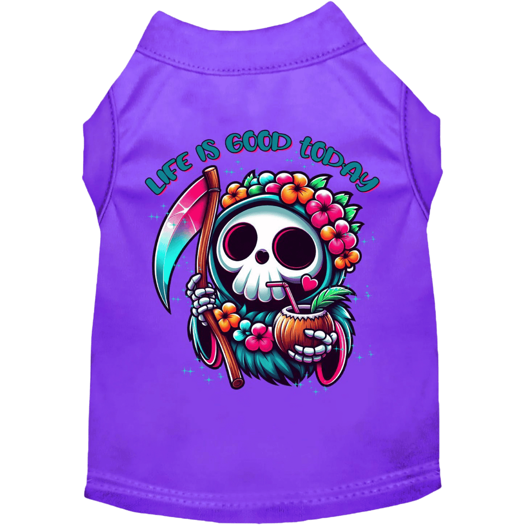 USA Printed Pet T-Shirt - Tropical Grim Reaper