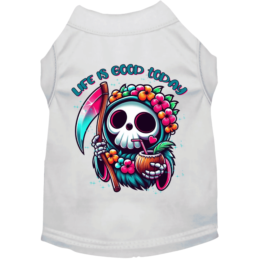 USA Printed Pet T-Shirt - Tropical Grim Reaper