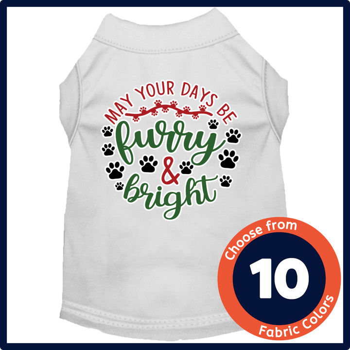Christmas Collection - USA Printed Pet Costume T-Shirt - Furry & Bright