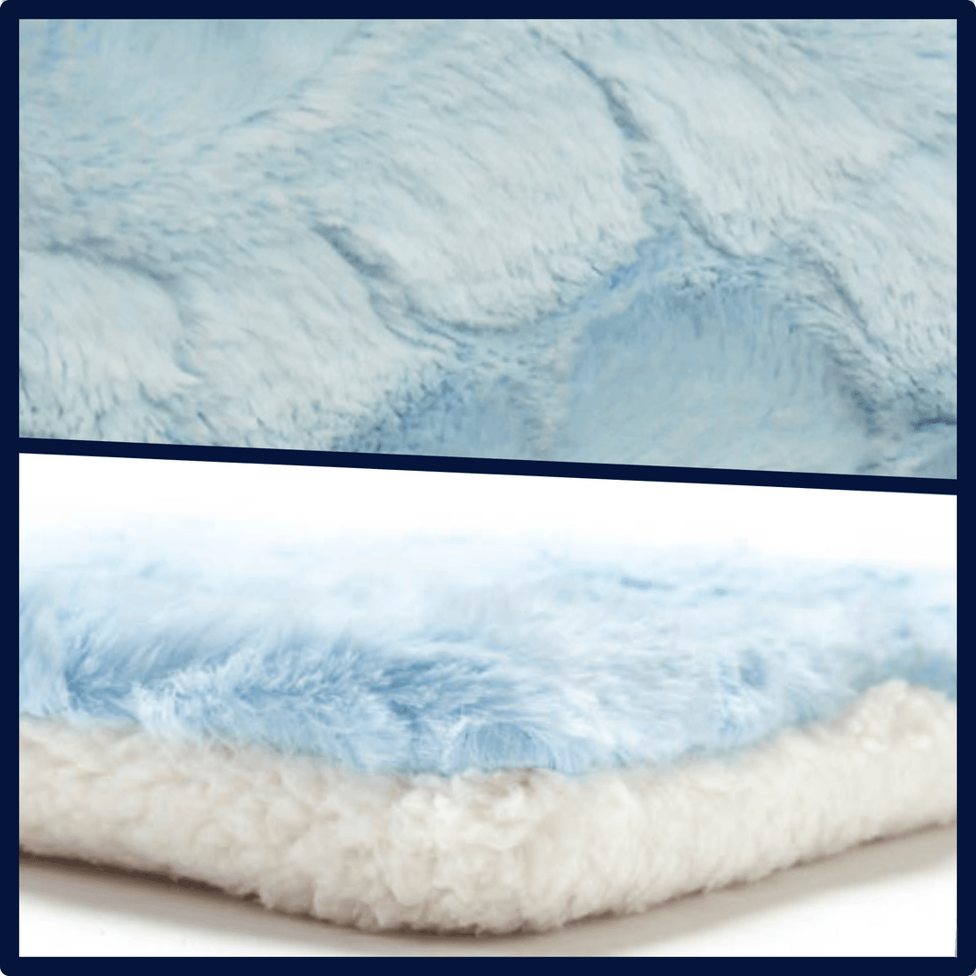 USA Made Pet Bed - Premium Handcrafted Bed for Dogs + Cats - Baby Blue Fur