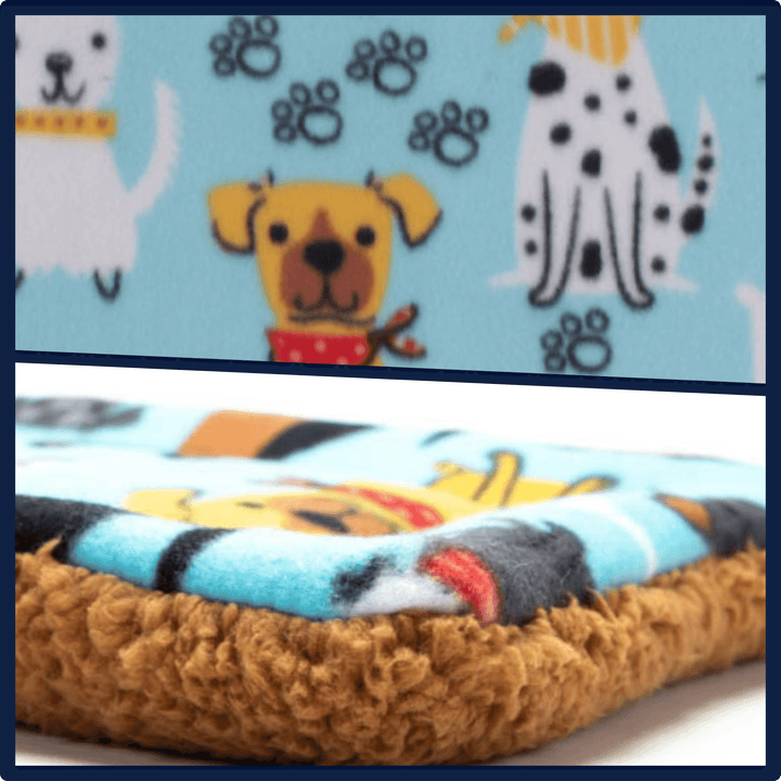 USA Made Pet Bed - Premium Handcrafted Bed for Dogs + Cats - Fleece Dogs in Bowties