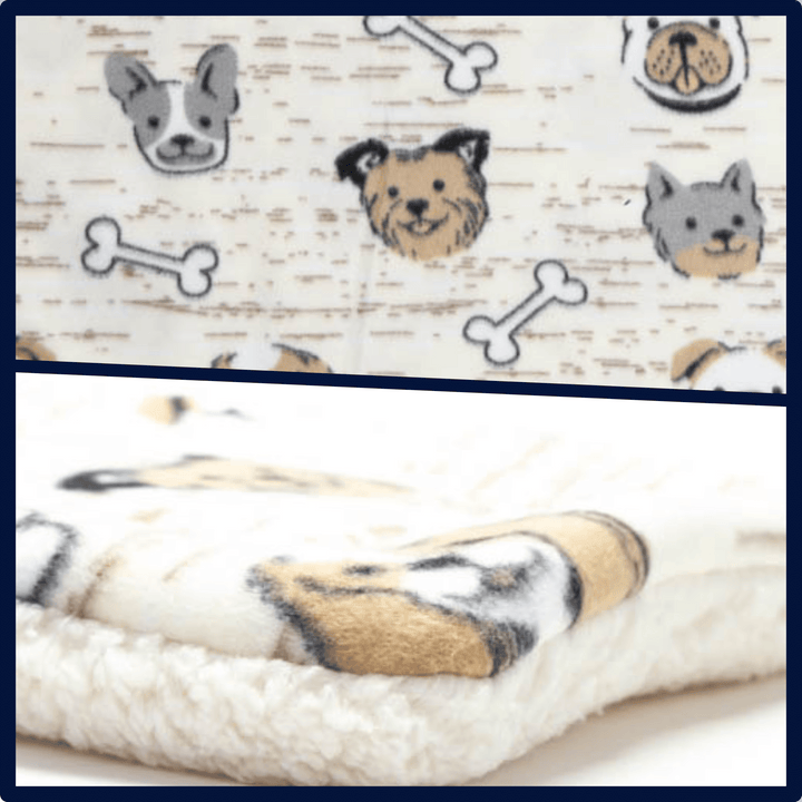 USA Made Pet Bed - Premium Handcrafted Bed for Dogs + Cats - Fleece Dog Faces