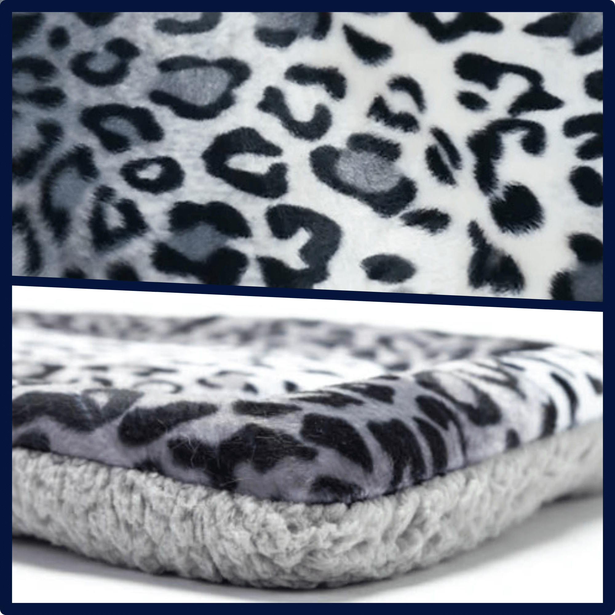 USA Made Pet Bed - Premium Handcrafted Bed for Dogs + Cats - Snow Leopard