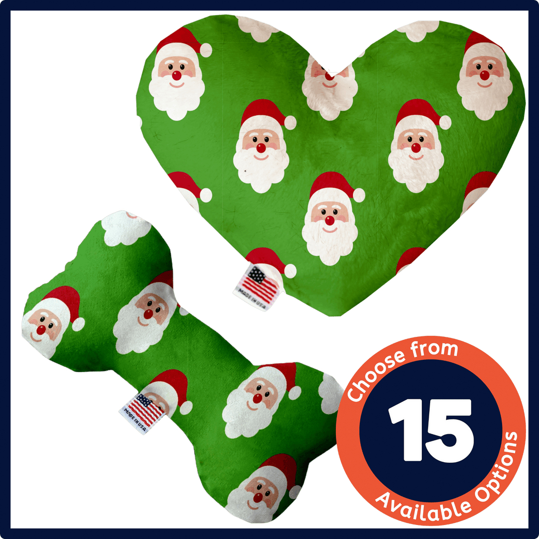 Christmas Collection - USA Made Dog Toy - Push, Canvas, or Stuffing Free - Happy Santa