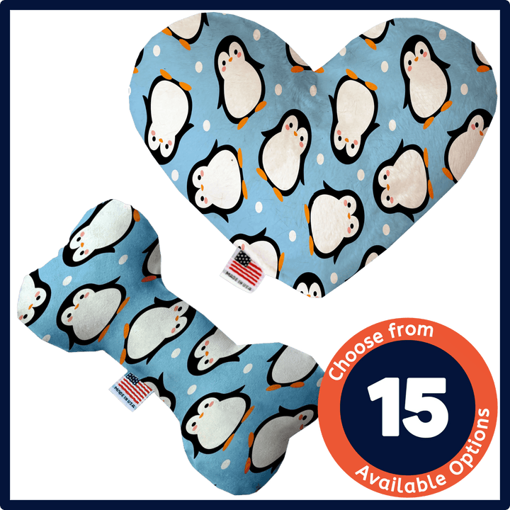Christmas Collection - USA Made Dog Toy - Push, Canvas, or Stuffing Free - Penguin Fun
