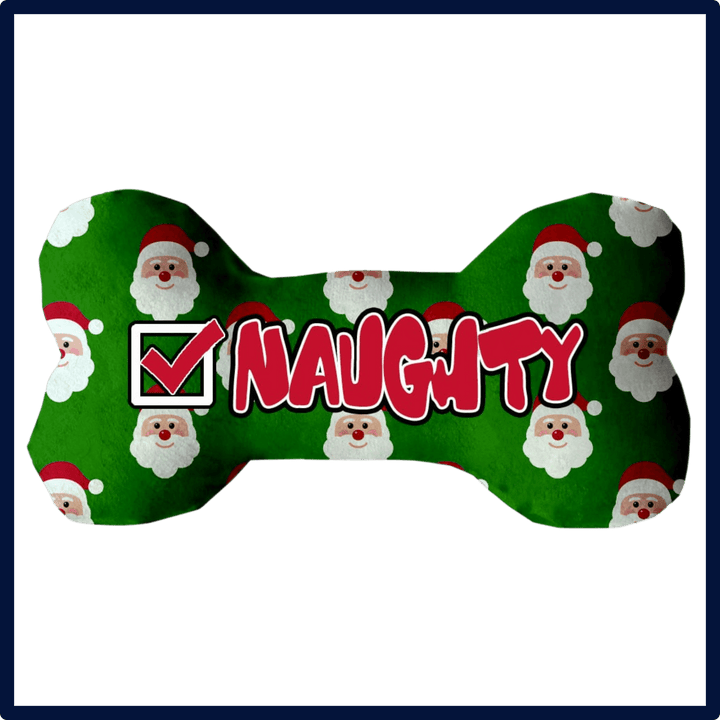 Christmas Collection - USA Made Plush Bone Dog Toy - Naughty List