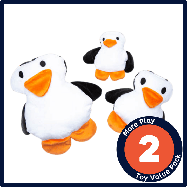Christmas Collection - USA Made Dog Toy - Waddle the Penguin - 2 Pack