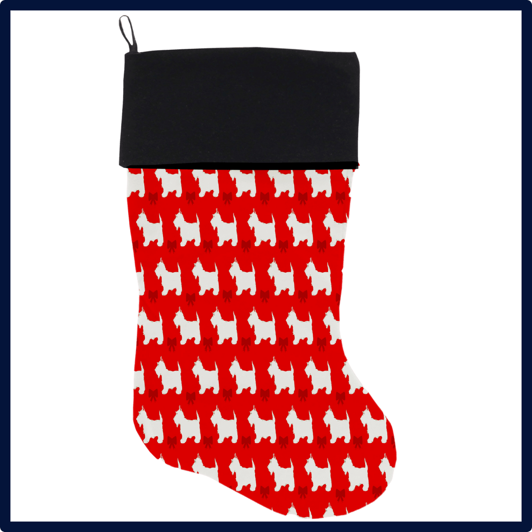Christmas Collection  - USA Made Stocking - Holiday Westies