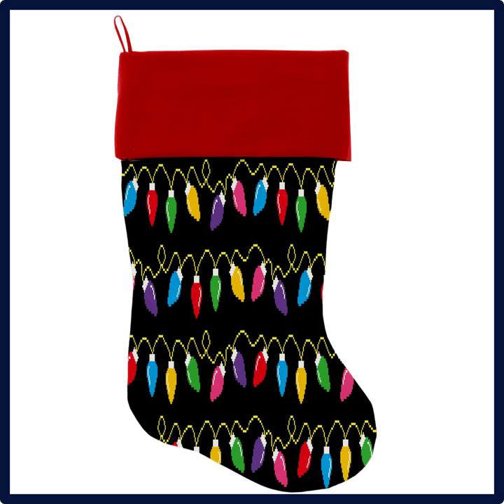 Christmas Collection  - USA Made Stocking - Christmas Lights