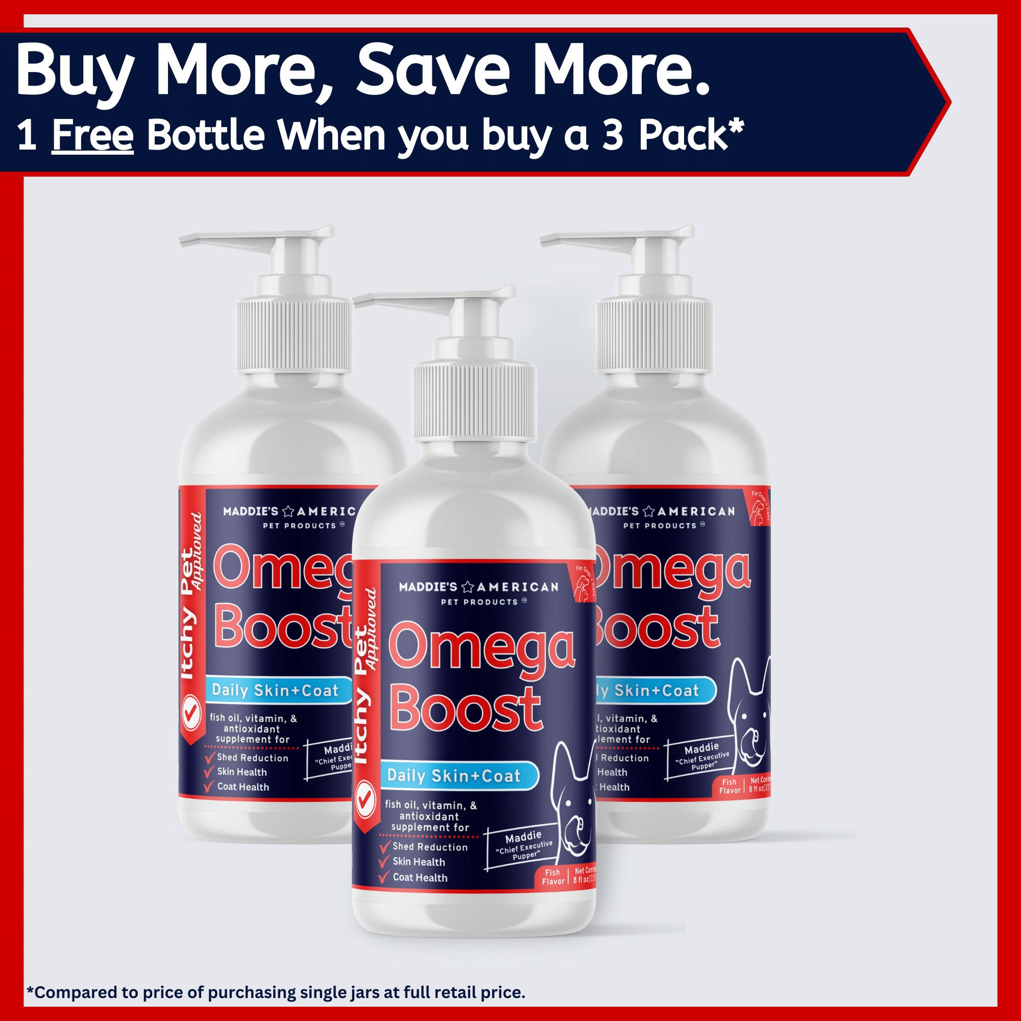 Pet　American　Maddie's　–　Supplement　4-in-1　Liquid　Oil　Fish　Boost　Omega　Products