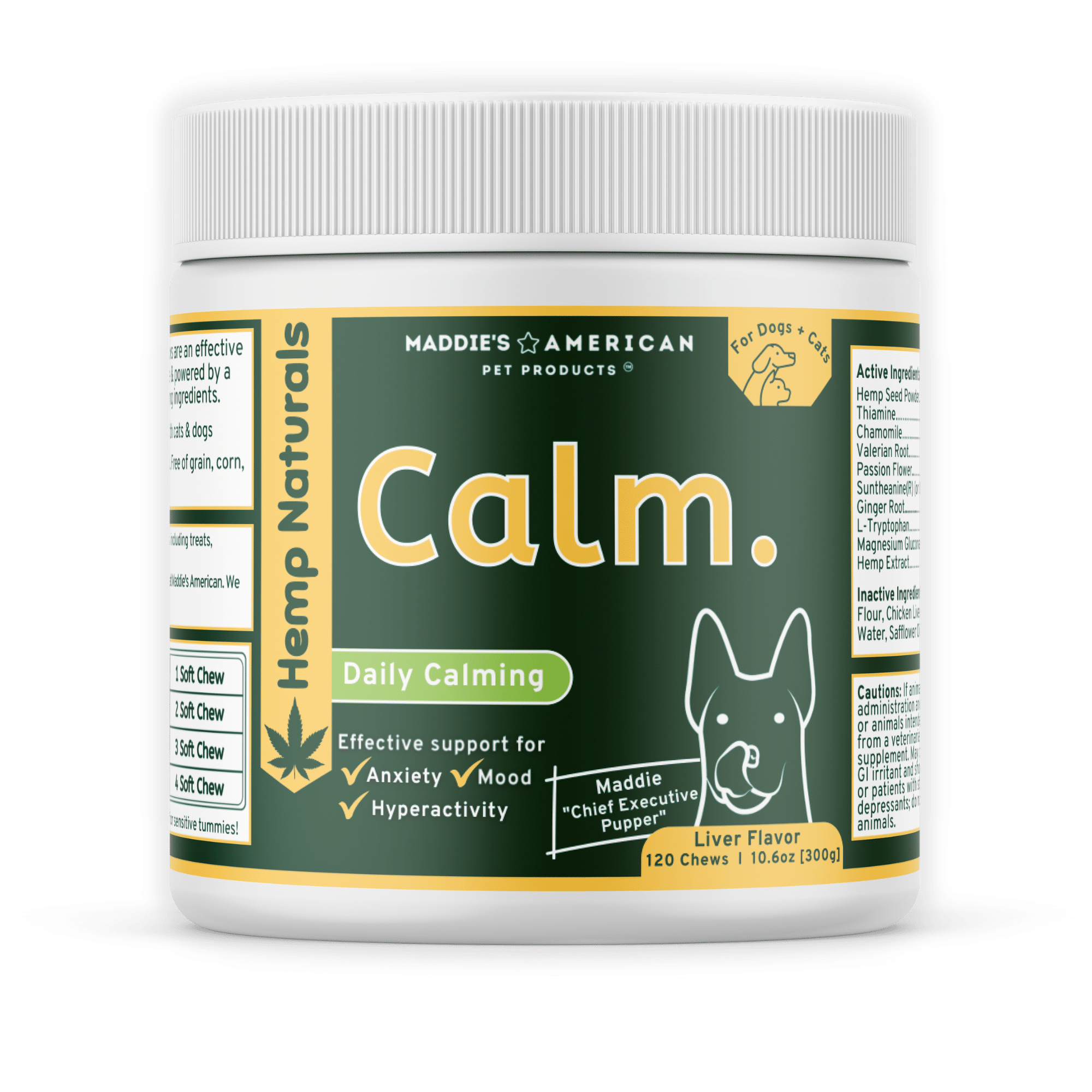 Calm. 10-in-1 Soft Chews – Maddie's American Pet Products Calm. 10-in-1 Soft Chews – Maddie's American Pet Products